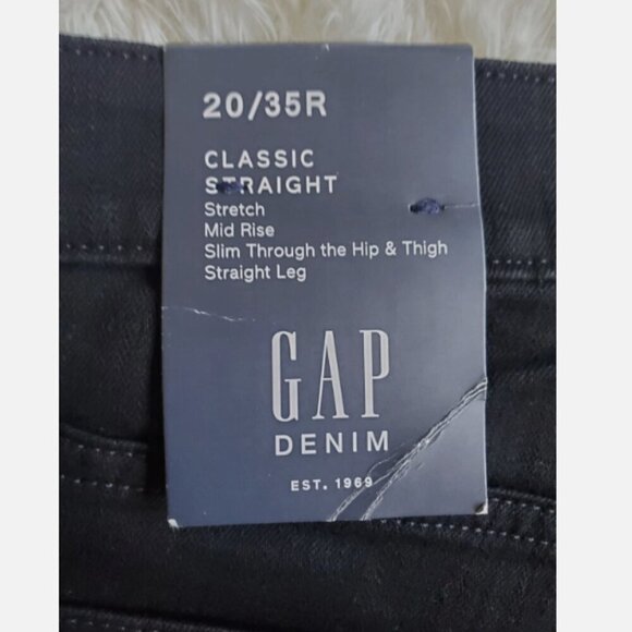 GAP 90's Mid Rise Classic Straight Black Jeans Plus Size 20/35 #447128 RT$80 - Picture 13 of 15